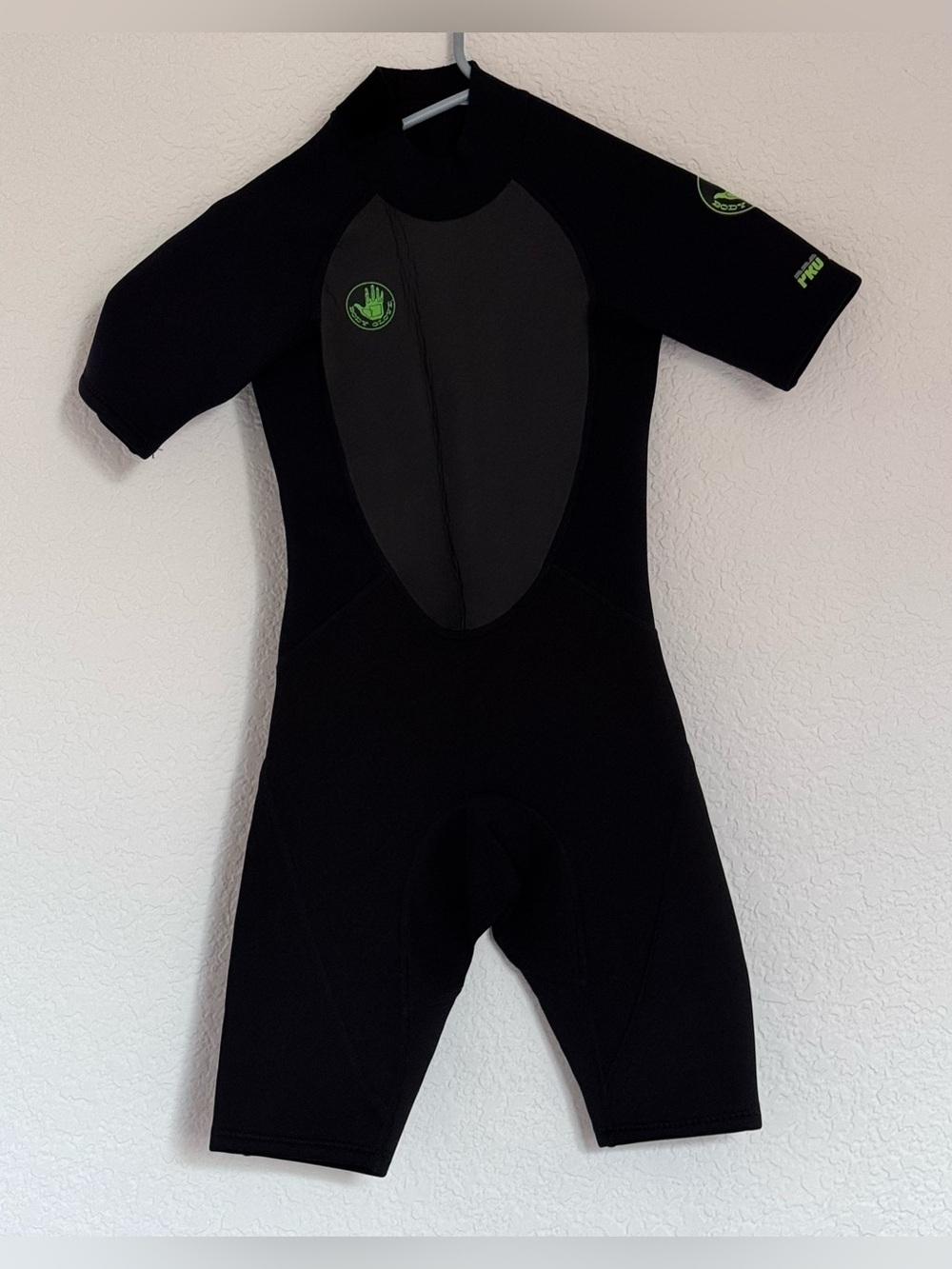 Body Glove Pro3 Kids Black Shorty Wetsuit with Green Logo